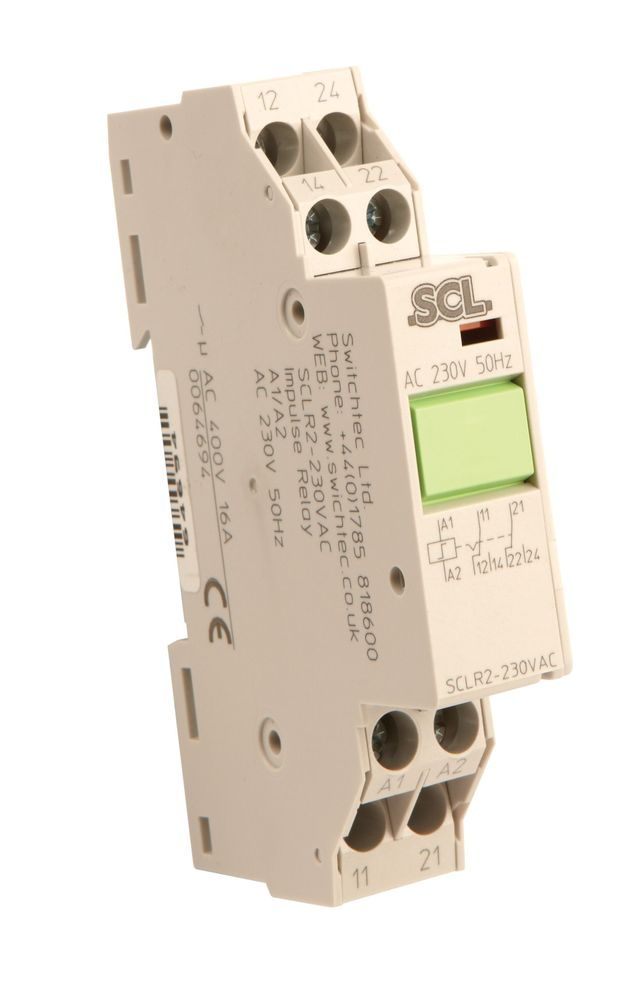 Din Rail Mount Mechanical Latching Relay 16 Amp - 2CO 16A IMPULSE
