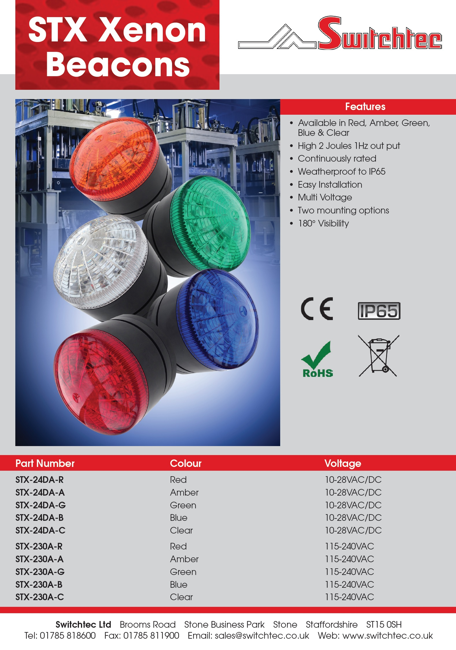 STX Xenon beacon datasheet